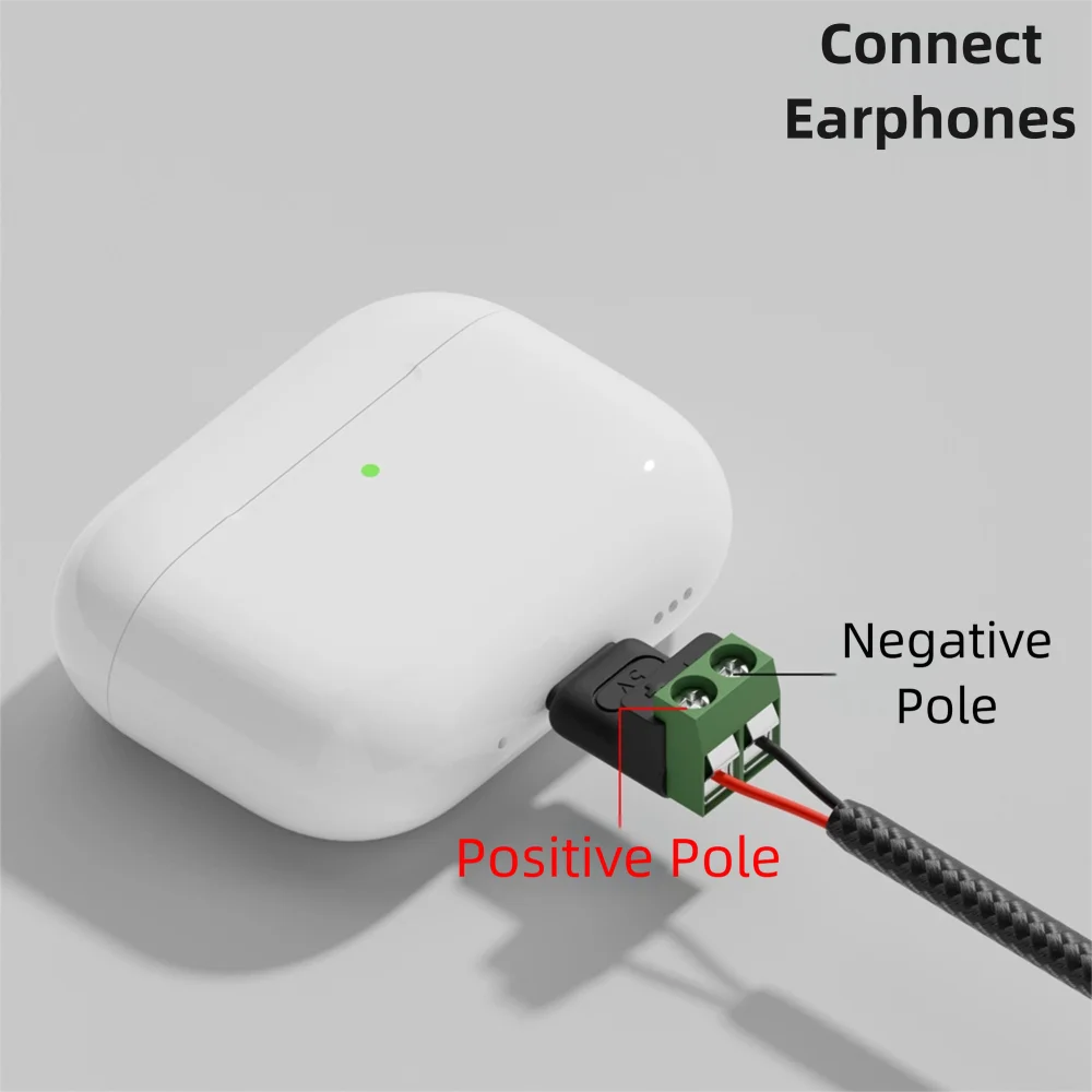 Solderless Plug USB C to 2Pin Terminal Adapter Screw Micro Type-C Male to 2 Pin Crimp Terminal Block 5V Charging Conversion