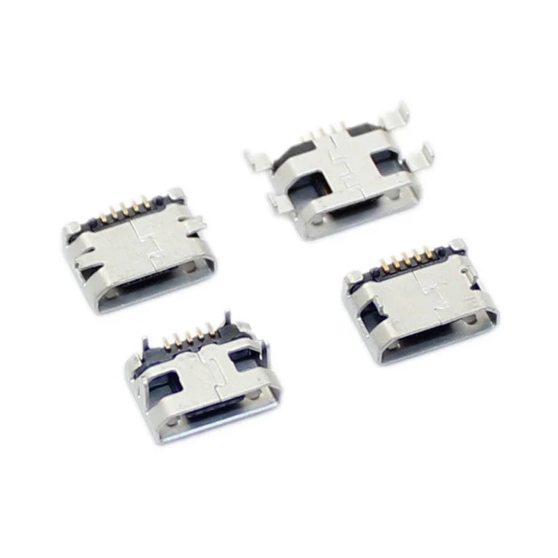 20pcs Micro USB 5 Pin SMT Socket Connector Type B Female Placement DIP SMD USB Charging Adapter Connectors Plug