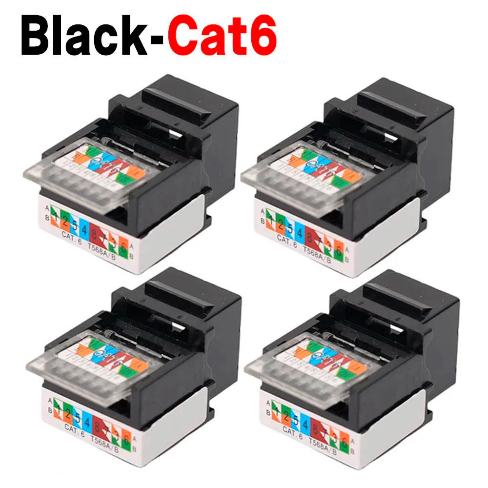 For RJ45 Module Coupler Ethernet Module Female Jack Wall Adapter RJ45 Cat6/Cat5e Ethernet Keystone Jack No Punch-Down Tool-Less