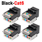 For RJ45 Module Coupler Ethernet Module Female Jack Wall Adapter RJ45 Cat6/Cat5e Ethernet Keystone Jack No Punch-Down Tool-Less
