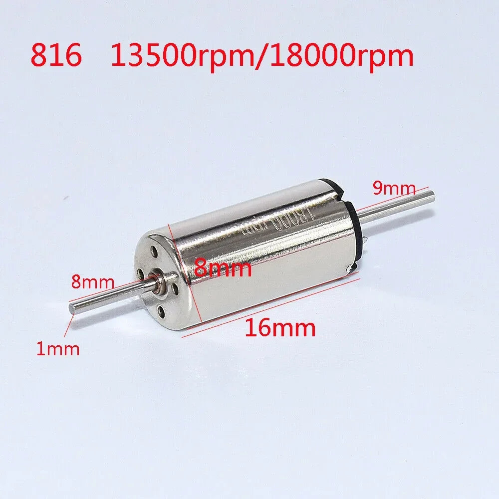 1PC DC 12V 816 1020 1215 1524 Coreless Motor Dual Shaft High Speed for Rail Train