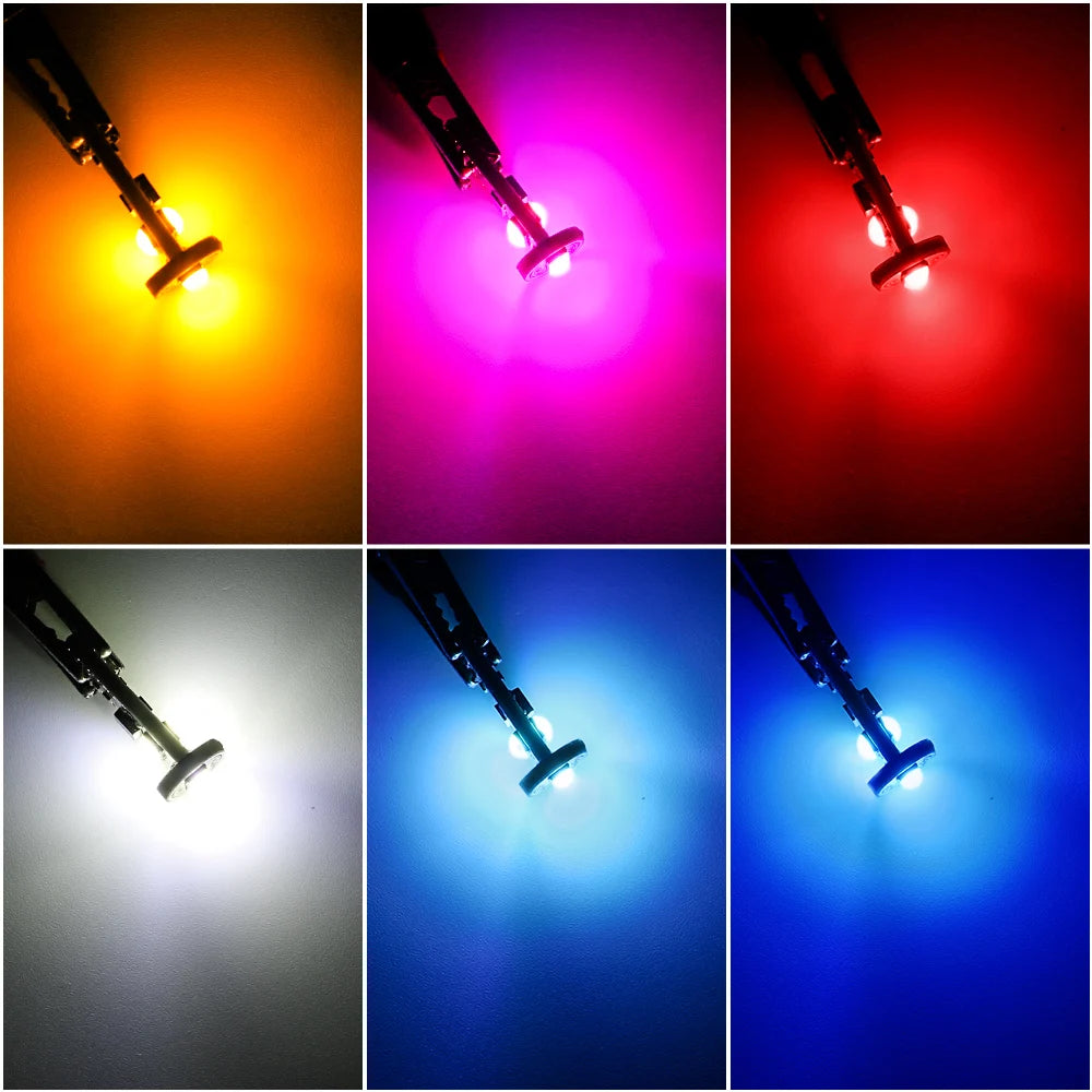 10PCS T10 W5W 3030 6smd Super Bright LED Car Parking Lights WY5W Auto Wedge Turn Side Bulbs Canbus No Error White Red Yellow