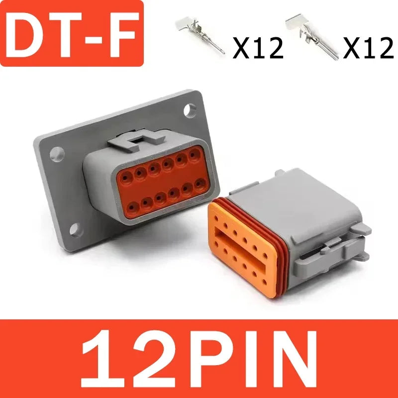 Deutsch DT Industrial DT04-8P-L012 Flange Mount Connector IP68 | 22-16AWG for Heavy Duty Truck & Bus Electrical Systems