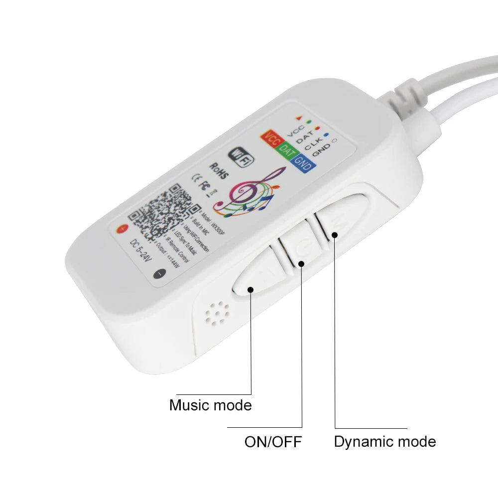 Tuya Wifi Pixel Controller for WS2811 WS2812B Addressable LED Strip Dream Color Light Wi-Fi Smart Dimmer Alexa Google Assistant