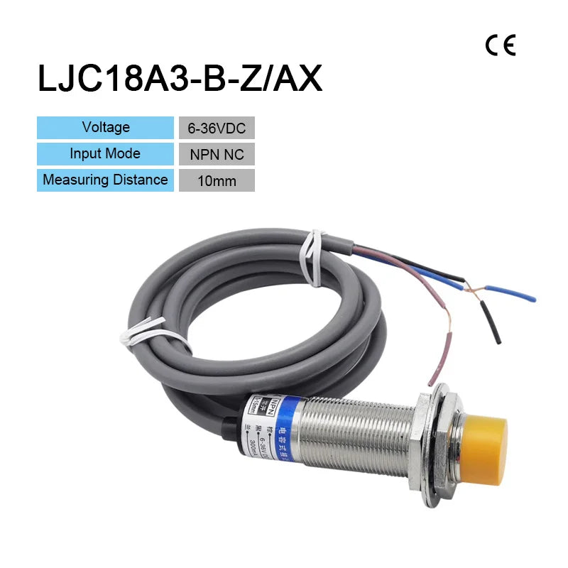LJC18A3-B-Z/BX Approach Sensor Cylindrical Capacitive Proximity Switch 10mm Detecting Distance NPN/PNP NO/NC DC6-36V
