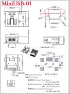 10PCS Mini USB SMD SMT 4Pin 5Pin Female Mini B Socket Connector Plug Straight DIP Jack Connector Plug-in