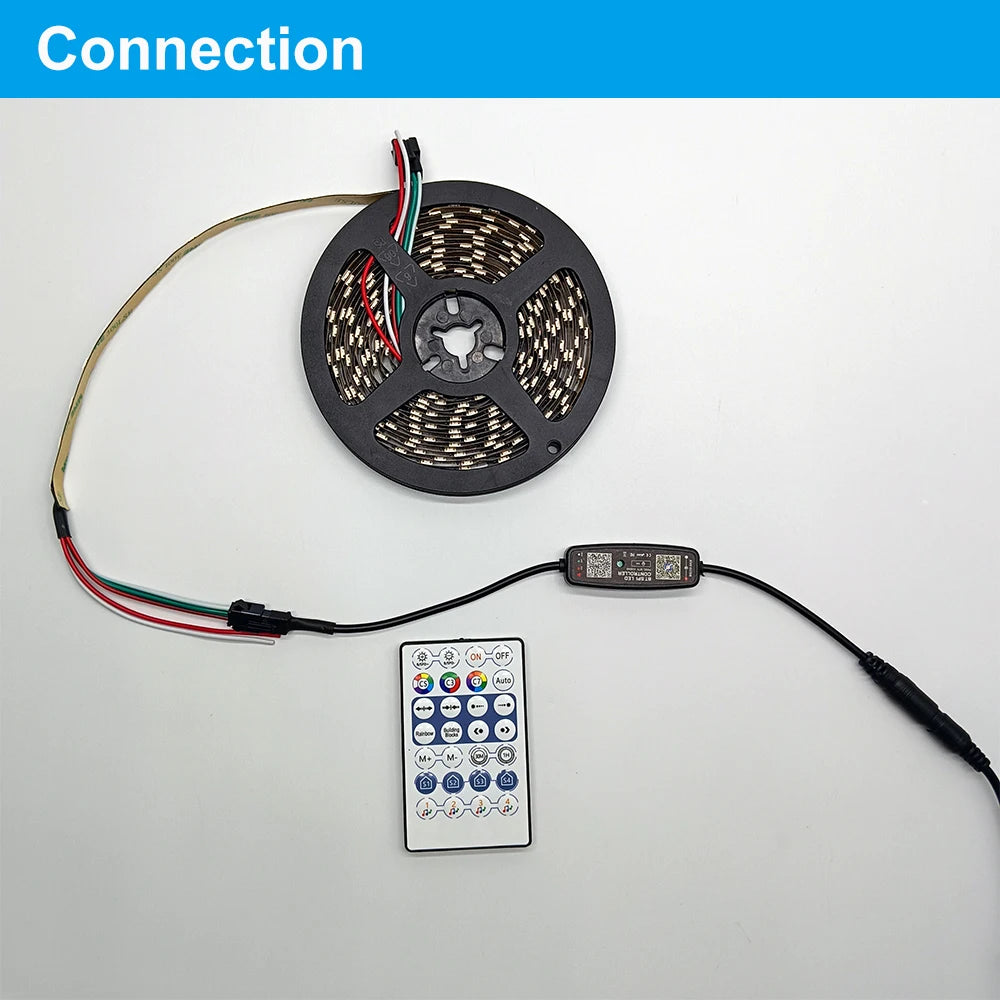 DC5-24V USB/DC Mini Led Controller 3Pin 28Keys Remote Bluetooth App Music Control For Individual Addressable WS2812 RGB Strip