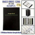 4250pcs SMD Resistor Sample Book • 0603 0805 1206 170 (25pcs Each) 1% Resistors Assortment Kit • 0Ω-10MΩ Values • Wire Sold