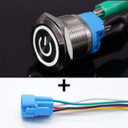 16mm 19mm 22mm Metal Push Button Switch Led Backlit On Off Car Engine Power Start Stop Waterproof With Wire 1NO1NC 5V 12V 220V