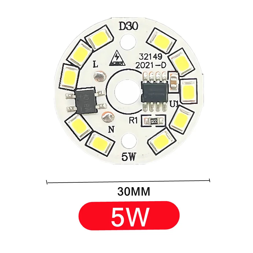 LED Chip for Lamp Bulb 3W 5W 7W 9W 12W SMD 2835 Round Light Beads AC 220V-240V Bulb Chip Lighting Spotlight 90 Lumen/W
