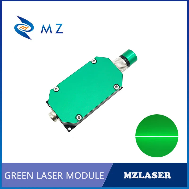 TTL PWM Green Line Laser Diode Module High Brightness Adjustable Focus 520nm 1000mW 1W Powell Lens Long Life Industrial Laser