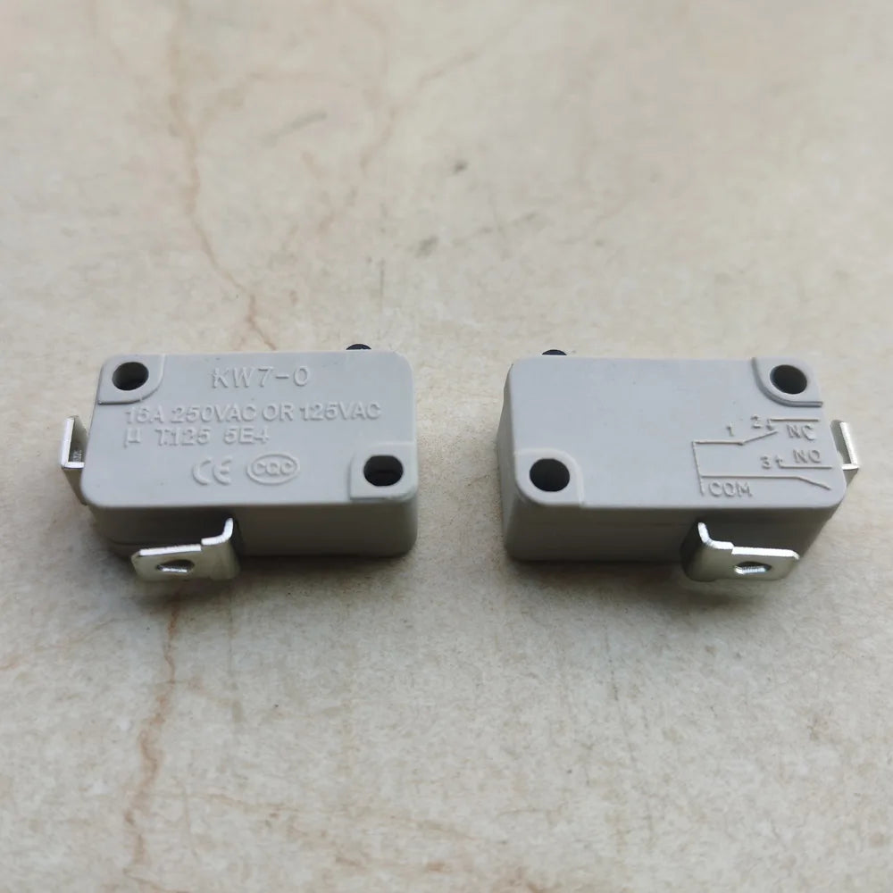 KW7-0 Momentary Microswitch Micro Switches for Microwave Oven Game Machine Electric Cookers 16A 125VAC/250VAC 1NO 2Pins, 4-Pack