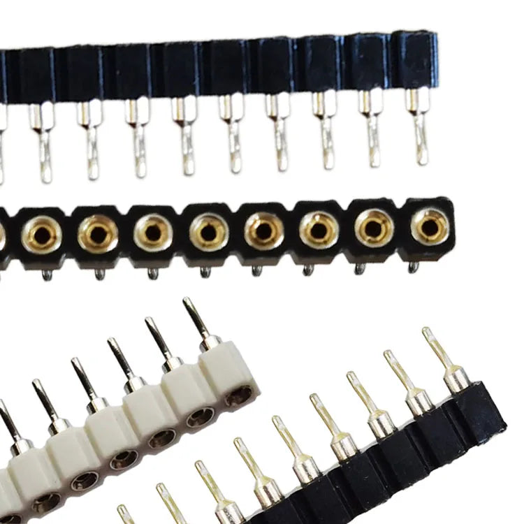 10/100pcs 2.54mm 2P/3P/4P/5P/8P Right Angle SMT Round Single Row 0.1" Pitch 1x40Pin Horizontal SMD Hole Socket Male Pin Header