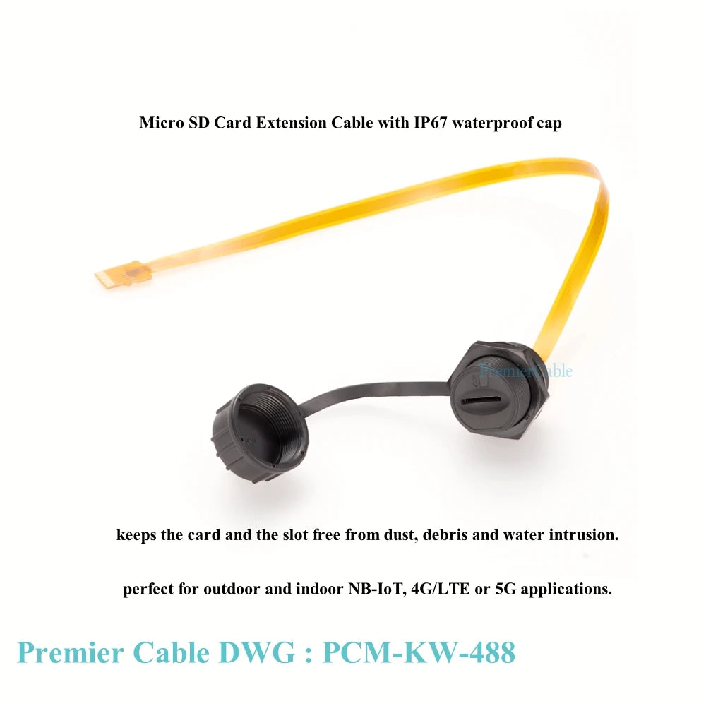 IP67 Waterproof Micro-SD Extension Cable Micro SD TF Card Flex Extender FPC Cable Outdoor Micro SD TF Memory Card Slot