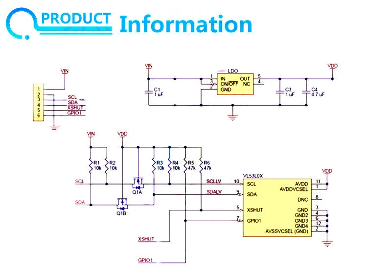 1/3/5/10PCS GY-530 VL53L0X Time-of-Flight ToF Laser Ranging Sensor Module 940nm I2C/IIC 3.3V/5V for Arduino