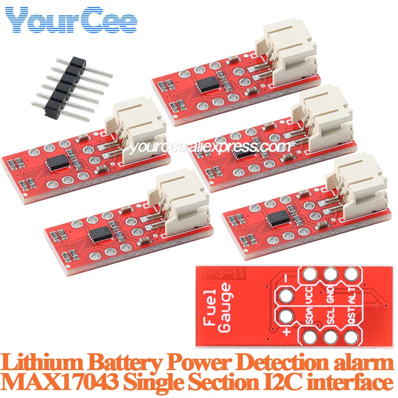 10pcs/1pc MAX17043 Single Section LiPo Fuel Gauge Lithium Battery Power Detection Alarm Module A/D Conversion IIC Monitoring
