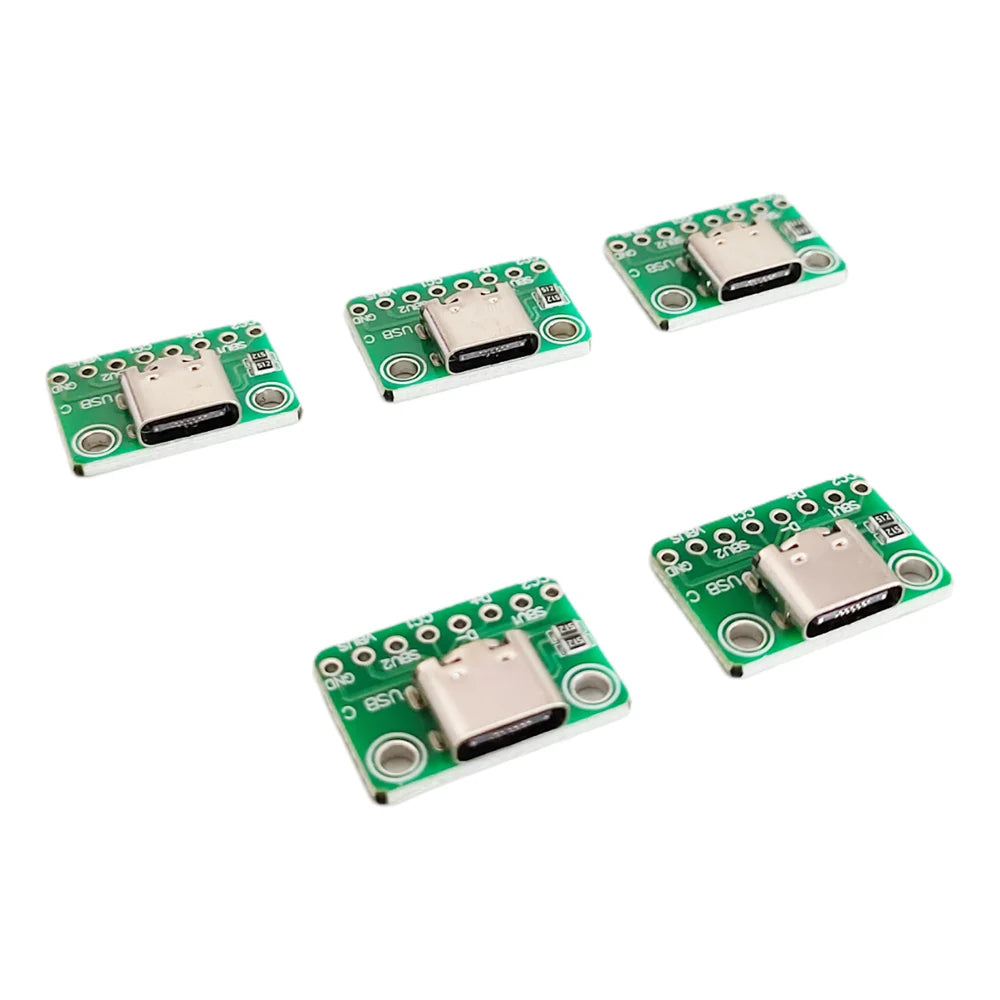 5/10Pcs TYPE-C USB Connector Board Dual Resistor 512 5.1K Ohm TypeC 16Pin to 8Pin Board for Electronics DIY Repair Adapter