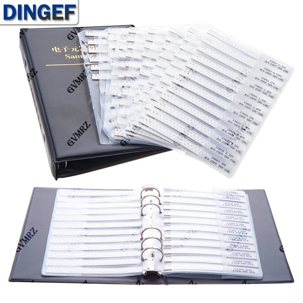 2500/4000/2250/4500PCS Capacitors Kit SMD Capacitor Sample Book 0201 0402 0603 0805 1206 Assortment Pack DIY