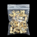50Pcs Brass SMA PCB Female Connector 90 Degree Angle Gold-Plated RF Socket RP-SMA PCB Mount 4 Pins Stand