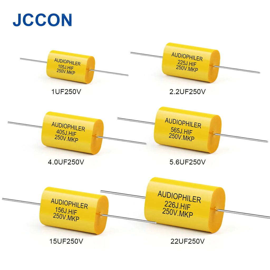 2Pcs 250V MKP Capacitor Audiophiler HIFI Fever Audio Metal Film Coupling Frequency Dividing 1UF 1.5UF 1.8UF 2.2UF 2.7UF 3.3UF