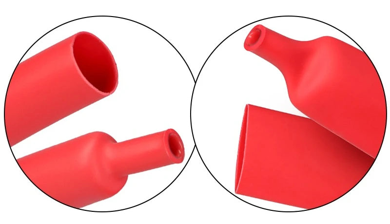 3:1/4:1 Ratio With Glue Dual Wall Heat Shrink Tube 1.6mm - 52mm Adhesive Lined Polyolefin ﻿Wrap Cable Protect Sleeving Black/Red