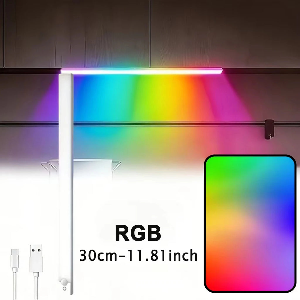 RGB Ambient Sensor Light -  Rechargeable Magnetic Wall Lamp Mood Ambient Light for Cabinet Hallway Stair