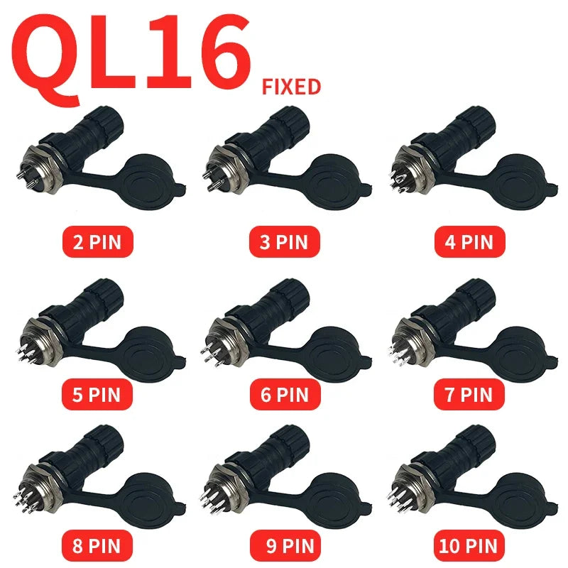 5/20Sets GX16 Aviation Connector M16 Waterproof Back Nut Docking Male&Female Plug And Socket 2/3/4pin 5pin 6pin 7pin 8pin 9pin