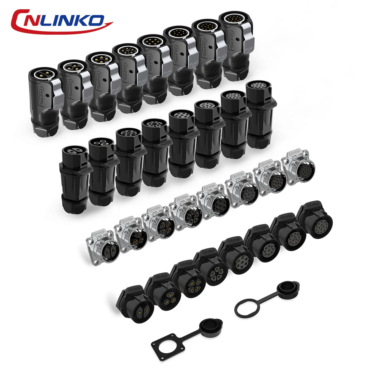 CNLINKO M20 Upgraded High Quality LP20 2 3 4 5 7 9 12 14 Pin Connector Circular Industrial Loose-proof IP68 Waterproof Connector