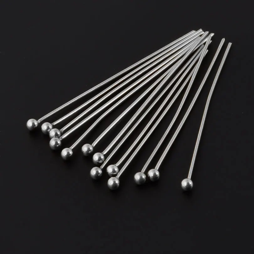 100pcs/Lot Golden Color Stainless Steel Ball Head Pins PVD Needle Pin DIY Jewelry Accessories Base De Aretes Acero Inoxidable