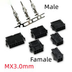 10Set Molex 3.0mm Plug-in Male Female Housing Terminals Connector 2*1/2/3/4/5/6/7/8/9/10/11/12P MX3.0mm Double Row Connector