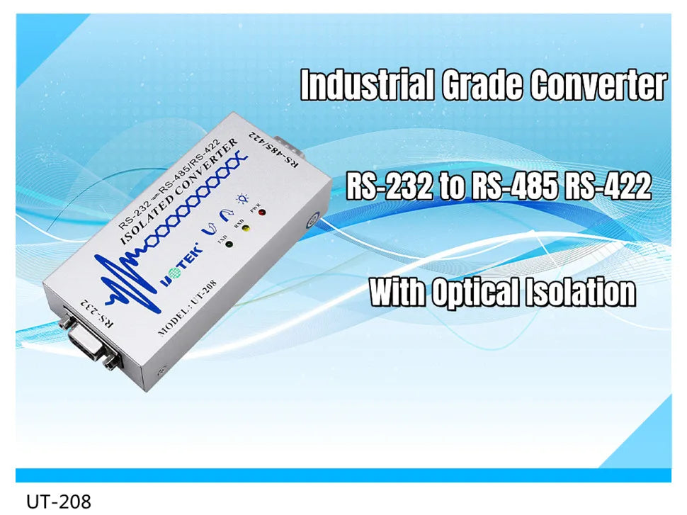 UOTEK Industrial RS232 to RS485 Adapter Converter RS 232 DB9 Connector RS-485 to RS-232 Isolated Half Duplex Anti-surge UT-2017