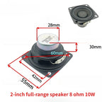 SOTAMIA 2Pcs 2 Inch Square Audio Full Range HiFi Speaker 4 Ohm 8 Ohm 20W 15W 10W 4R 8R DIY Soundbar Bluetooth Speaker