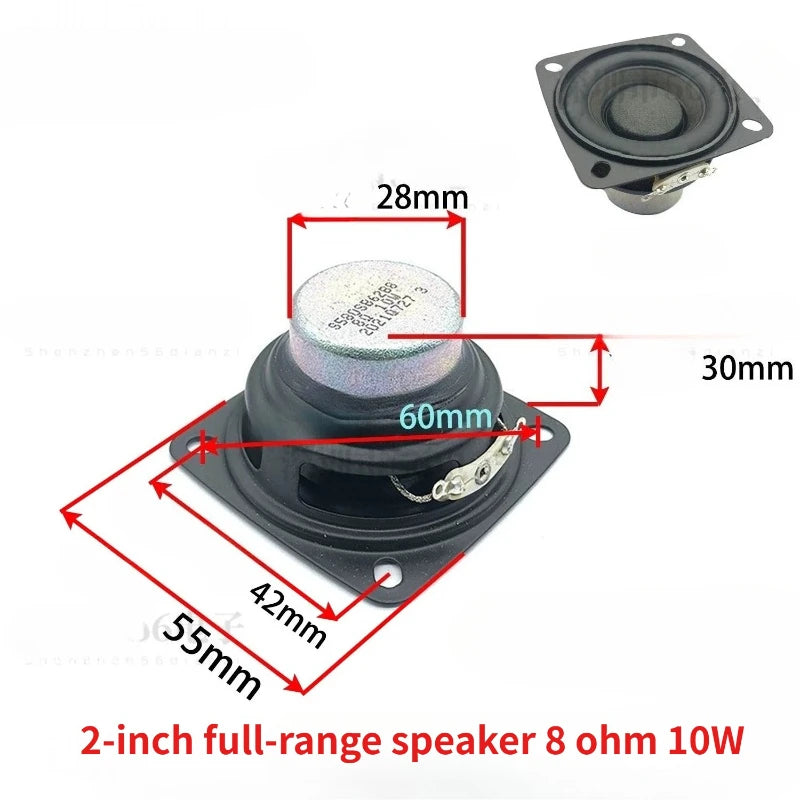 SOTAMIA 2Pcs 2 Inch Square Audio Full Range HiFi Speaker 4 Ohm 8 Ohm 20W 15W 10W 4R 8R DIY Soundbar Bluetooth Speaker