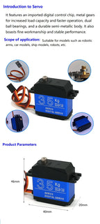 High-Torque Waterproof Servo 20KG 25KG 30KG 35KG 180 270 Degree Digital Copper Gear/Steel Gear Servo, For Robot Arm DIY