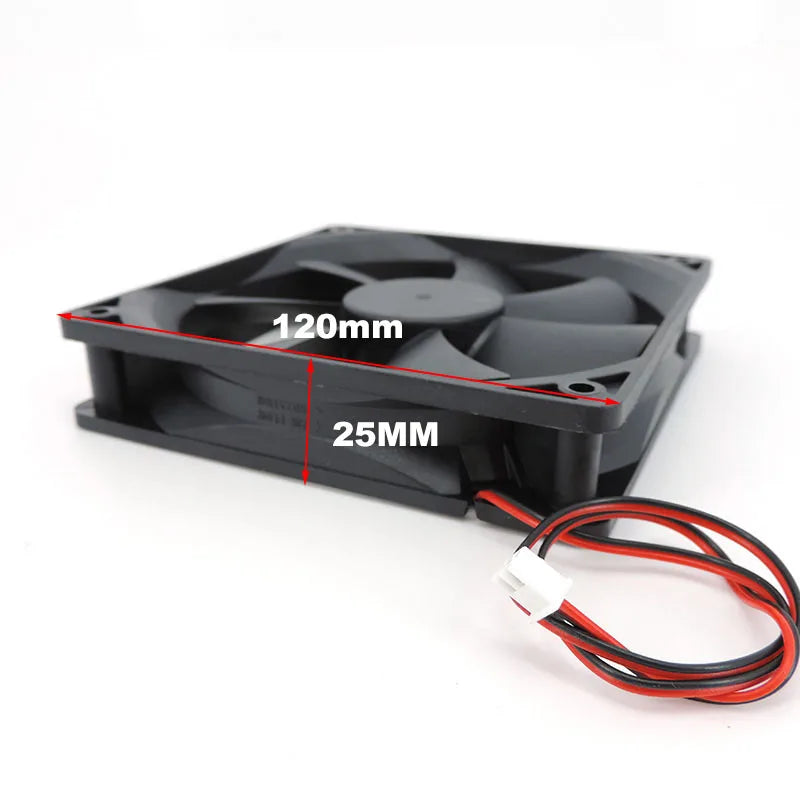 2 in 1 120mm 12cm 12025 DC USB Fan  5V 12V 24v 120mm*120mm*25mm Brushless USB Cooling Fan oil 2PIN PC Case Cooler 12cm E