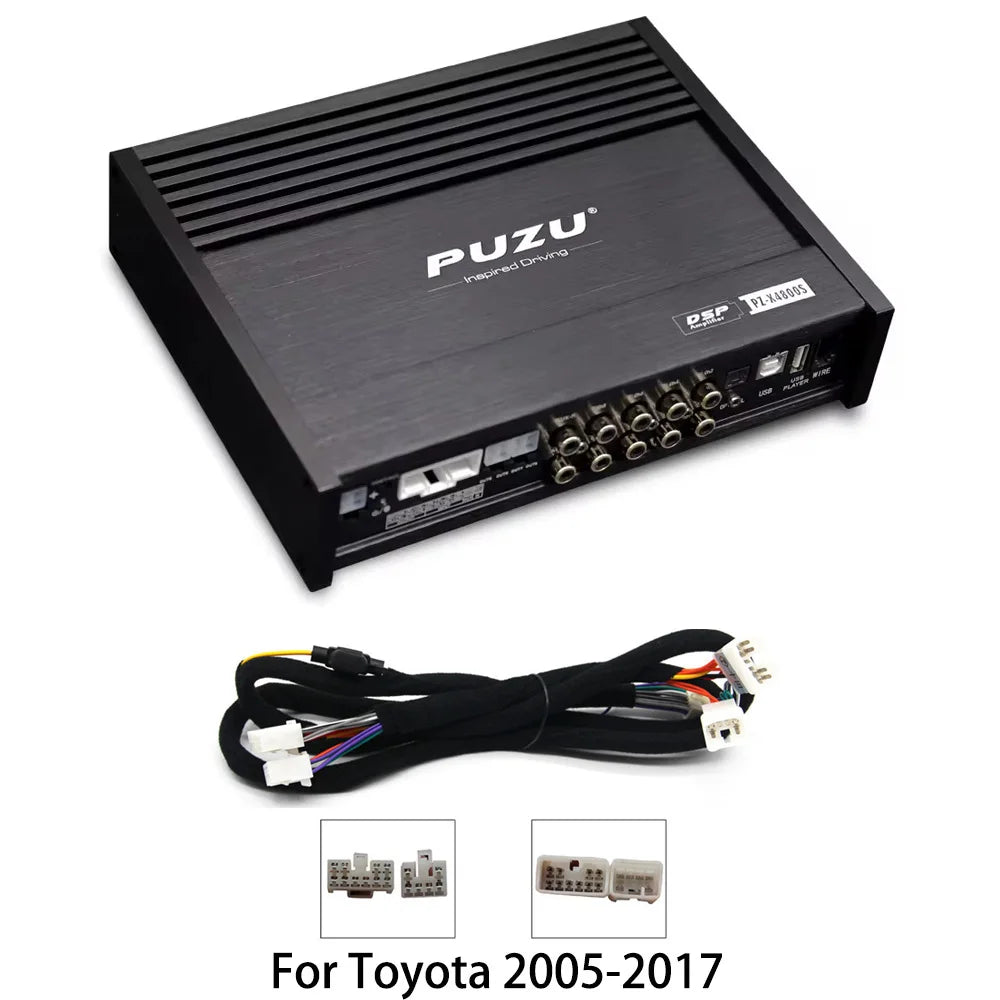 PUZU PZ-X4800S 6core 32bit 8CH With Power Car Audio DSP Digital Signal Processor Built In Amplifier 8X150W Support BT5.0 OPT