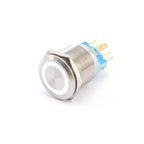 ABILKEEN 22/25MM 1NO1NC/2NO2NC Metal Push Button Switch IP65 Waterproof Momentary/Latching Push Button with LED Ring Light