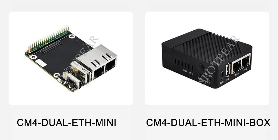 Raspberry Pi CM4 dual ETH mini Open-source Router Board Metal case for Compute Module 4 IO Board  5V, Type-C interfac