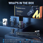 MAONO PD200X XLR/USB Dynamic Microphone for PC RGB Gaming Streaming Microphone with MAONO Link Software Mute Gain Knob Volume Control and Headphone Jack for Streaming Podcasting Recording Gaming Video