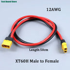 XT60 Male Female Conversion Plug Connection Cable With 12AWG Silicone Extension Lead Wire for RC Lipo Battery FPV Drone