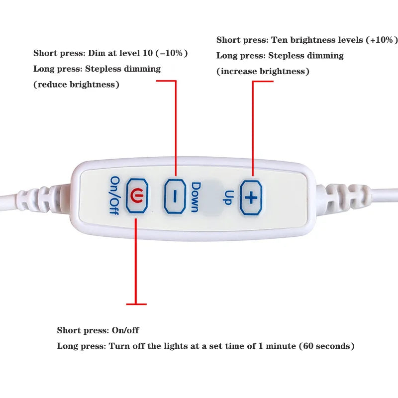 1pcs DC5V Dimmable SMD5730/2835 Led Ring White Color Lamp Bead 10W 12W LED Light Board White Warm Light with 2M cable