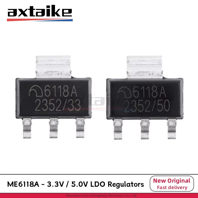 20PCS ME6118A 3.3V 5V SOT-223 ME6118A33B3G ME6118A50B3G 3V3 6118A ME6118 1A Adjustable Voltage High Speed LDO Regulators SMD IC