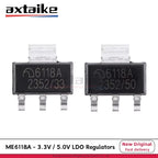 20PCS ME6118A 3.3V 5V SOT-223 ME6118A33B3G ME6118A50B3G 3V3 6118A ME6118 1A Adjustable Voltage High Speed LDO Regulators SMD IC