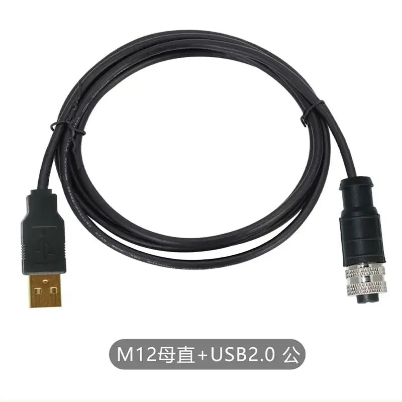M12 to USB Cable Connector 4Pin 5 Pin A/D/B Code to USB Scanner Cable Industrial Camera USB to M12 Male Female Extension Line