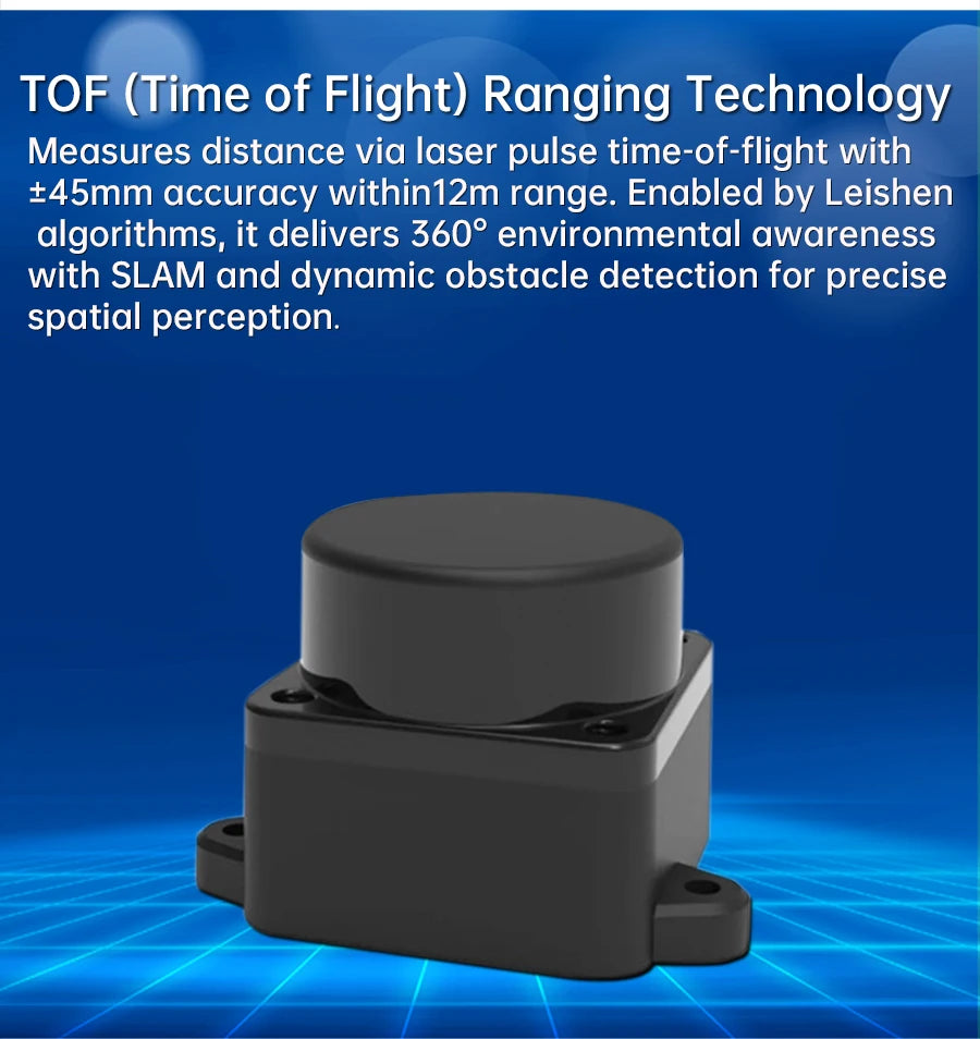 WitMotion TOF Laser Lidar Outdoor Light Resistance 5000Hz 60Klx 12m 360° Scanning