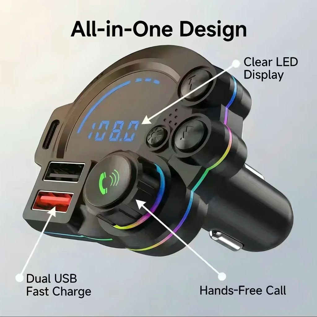 MP3 Music Player Car Bluetooth 5.3 FM Transmitter Wireless QC3.0& PD 20W Dual Fast Charging Car Adapter