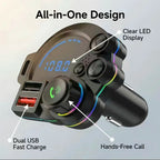 MP3 Music Player Car Bluetooth 5.3 FM Transmitter Wireless QC3.0& PD 20W Dual Fast Charging Car Adapter
