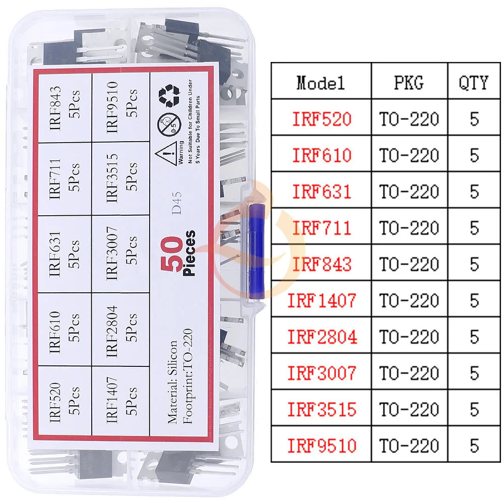 DIP SMD Mosfet Triode Thyristor PNP NPN Voltage Regulator Chip Transistor Assortment Kit SOT-23 TO-92 TO-126 TO-220 DIY Mix Set
