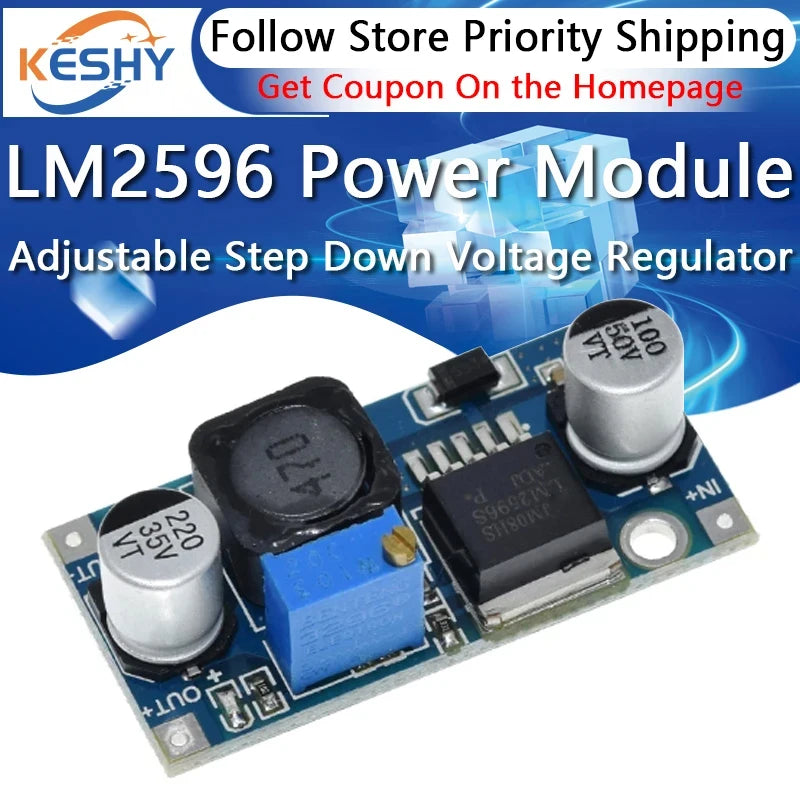 LM2596 Step Down Module DC to DC Adjustable Buck Converter Voltage Regulator Conversion Power Supply Module LM2596
