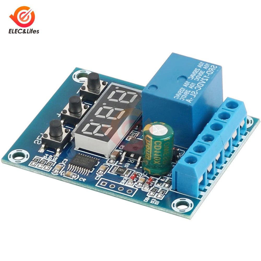 DC 5V 12V 24V Voltage Detection Module Relay LED Digital Display Circuit Monitoring Module Voltage Range 0-99.9V